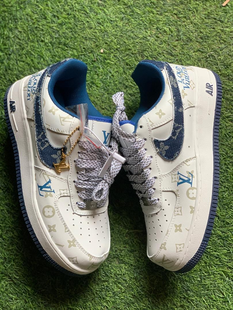 Nike Airforce X Louis Vuitton (Light Cream & Blue Black & Purple)